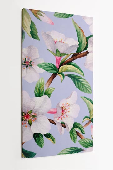Obraz na płótnie HOMEPRINT, białe kwiaty, kwiaty jabłoni, wzór 50x100 cm HOMEPRINT