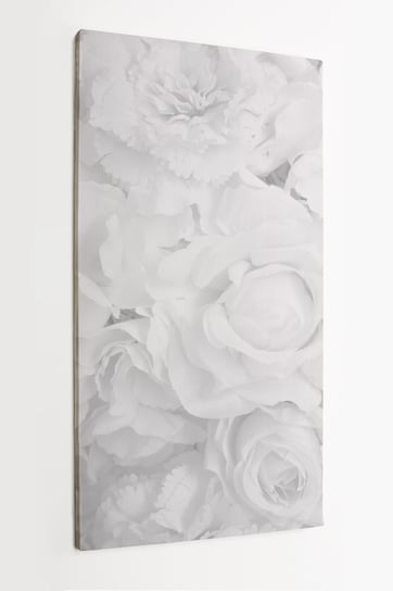 Obraz na płótnie HOMEPRINT, białe róże widziane z góry 50x100 cm HOMEPRINT