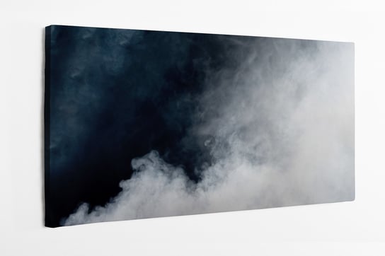 Obraz na płótnie HOMEPRINT, biały dym na czarnym tle, abstrakcja, dym 100x50 cm HOMEPRINT