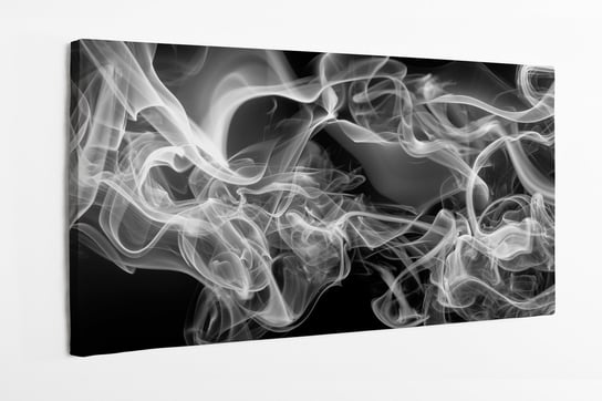 Obraz na płótnie HOMEPRINT, biały unoszący się dym na czarnym tle 120x50 cm HOMEPRINT