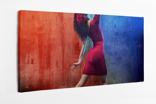 obraz na płótnie HOMEPRINT, brunetka w tanecznej pozie, taniec, Hiszpania 100x50 cm HOMEPRINT