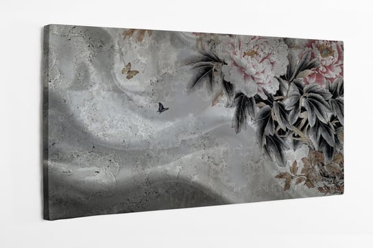 Obraz na płótnie HOMEPRINT, bukiet róż na jedwabnym obrusie, tapeta 3d, 100x50 cm HOMEPRINT
