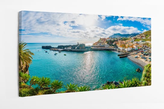 Obraz na płótnie HOMEPRINT, Camara de Lobos port i wioska rybacka, wyspa Madera, Portugalia 120x50 cm HOMEPRINT