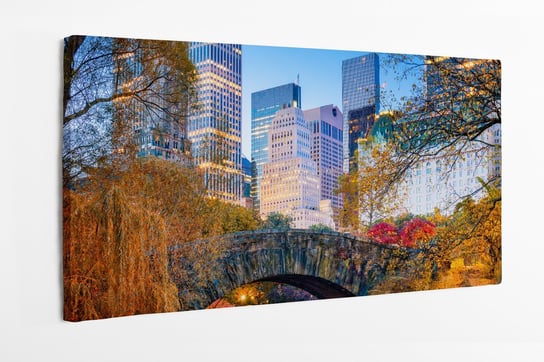Obraz na płótnie HOMEPRINT, Central Park, jesień, Gapstow Bridge, jesienne liście 120x50 cm HOMEPRINT