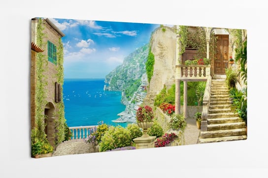 Obraz na płótnie HOMEPRINT, Cyfrowy fresk, Włochy, ulica, krajobraz 100x50 cm HOMEPRINT
