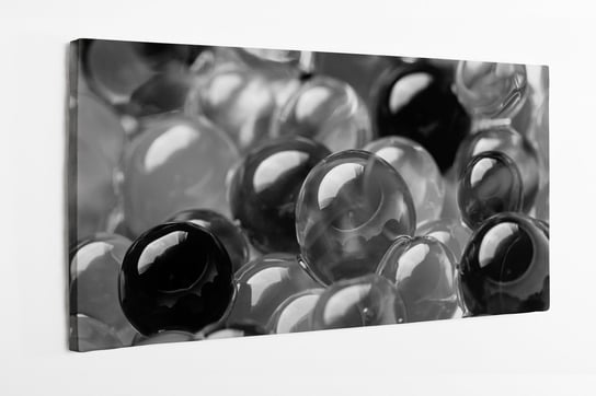 Obraz na płótnie HOMEPRINT, czarno-białe, perły, kulki, zbliżenie, detale 100x50 cm HOMEPRINT