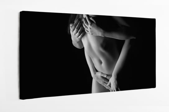 Obraz na płótnie HOMEPRINT, czarno-białe, zdjęcie dwóch kobiet, sensualne, zakryta nagość 100x50 cm HOMEPRINT