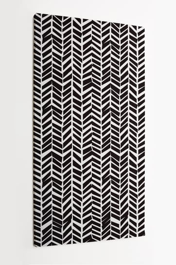 Obraz na płótnie HOMEPRINT, czarno-biały wzór w jodełkę, nowoczesna sztuka 60x120 cm HOMEPRINT