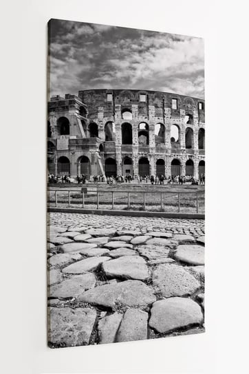 Obraz na płótnie HOMEPRINT, czarno-biały, zabytek, archikatedra, Koloseum, Rzym, Włochy 50x100 cm HOMEPRINT
