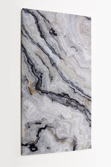 Obraz na płótnie HOMEPRINT, czarny, biały marmur, abstrakcja, wzór 60x120 cm HOMEPRINT
