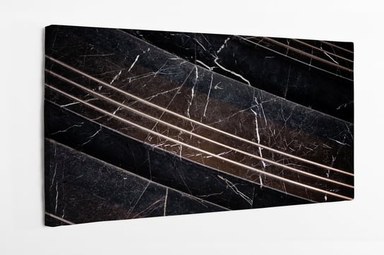 Obraz na płótnie HOMEPRINT, czarny marmur, linie, granit, kamień dekoracyjny 100x50 cm HOMEPRINT