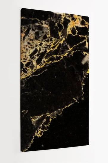 Obraz na płótnie HOMEPRINT, czarny złoty marmur, kamień dekoracyjny, dekoracja, abstrakcja 60x120 cm HOMEPRINT
