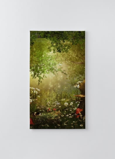Obraz na płótnie HOMEPRINT, czarujący bujny, bajkowy las, grzyby, muchomor 50x100 cm HOMEPRINT