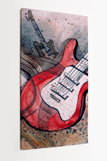 Obraz na płótnie HOMEPRINT, czerwone gitary elektryczne 50x100 cm HOMEPRINT