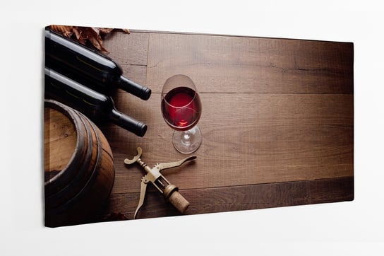 Obraz na płótnie HOMEPRINT, czerwone wino, vintage, degustacja wina 120x50 cm HOMEPRINT