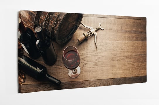Obraz na płótnie HOMEPRINT, czerwone wino, vintage, degustacja wina 120x50 cm HOMEPRINT