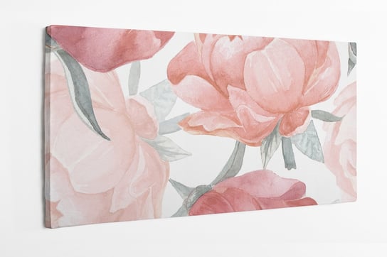 Obraz na płótnie HOMEPRINT, delikatne różowe kwiaty piwonii wiosną 120x50 cm HOMEPRINT