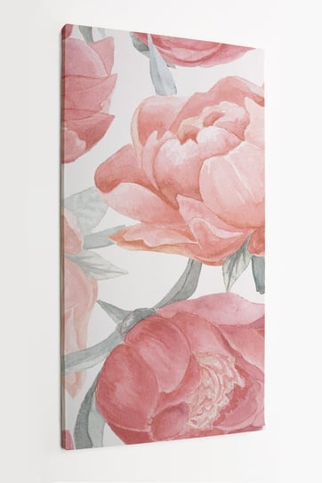 Obraz na płótnie HOMEPRINT, delikatne różowe kwiaty piwonii wiosną 60x120 cm HOMEPRINT