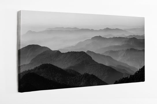 Obraz na płótnie HOMEPRINT, dolina i góry w czerni i bieli 100x50 cm HOMEPRINT