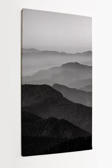 Obraz na płótnie HOMEPRINT, dolina i góry w czerni i bieli 50x100 cm HOMEPRINT