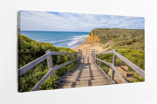 Obraz na płótnie HOMEPRINT, droga, molo, plaża, Bells Beach, Australia, krajobraz 120x50 cm HOMEPRINT
