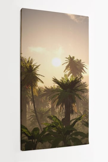 Obraz na płótnie HOMEPRINT, Drzewa palmowe o wschodzi słońca 50x100 cm HOMEPRINT