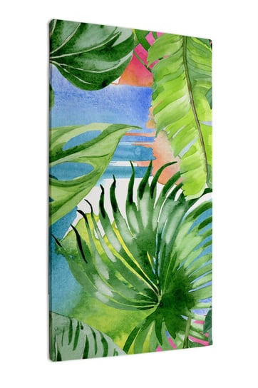Obraz na płótnie HOMEPRINT Duże tropikalne liście 50x100 cm HOMEPRINT