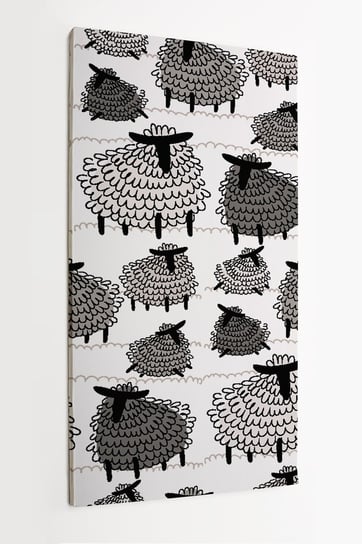Obraz na płótnie HOMEPRINT, dziecięcy motyw owiec na białym tle 50x100 cm HOMEPRINT