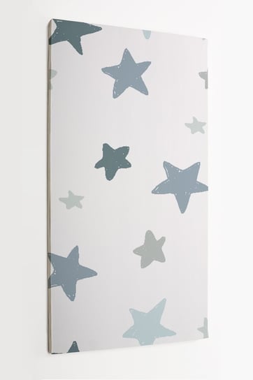 Obraz na płótnie HOMEPRINT, dziecięcy wzór, gwiazdki, gwiazdy, szare, niebieskie 50x100 cm HOMEPRINT