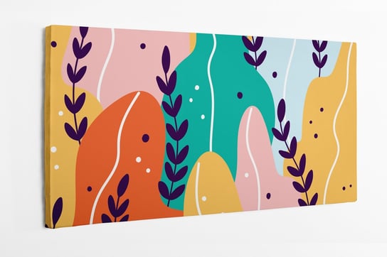 Obraz na płótnie HOMEPRINT, egzotyczny i kolorowy wzór gałęzi i liści 100x50 cm HOMEPRINT