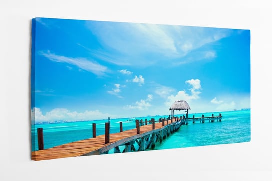 Obraz na płótnie HOMEPRINT, egzotyczny tropikalny kurort, nabrzeże w pobliżu Cancun, Meksyk 120x60 cm HOMEPRINT