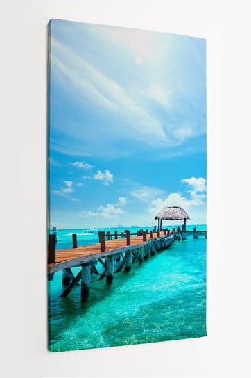 Obraz na płótnie HOMEPRINT, egzotyczny tropikalny kurort, nabrzeże w pobliżu Cancun, Meksyk 60x120 cm HOMEPRINT