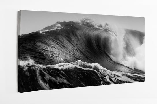 Obraz na płótnie HOMEPRINT, fale, czarno-białe, morze, burza, ocean 100x50 cm HOMEPRINT