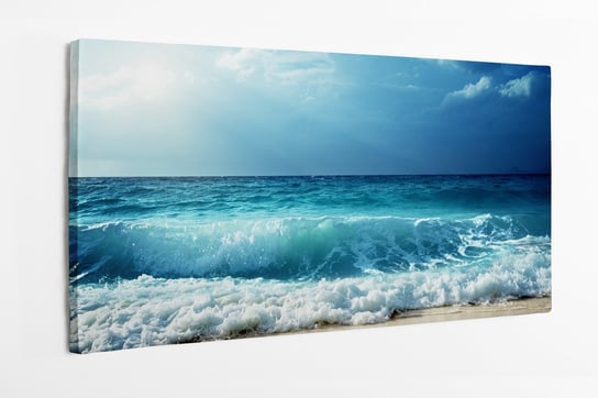 Obraz na płótnie HOMEPRINT, fale na plaży, plaża, morze 100x50 cm HOMEPRINT