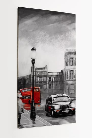 Obraz na płótnie HOMEPRINT, farby olejne, Big Ben, scena rodzajowa, miasto, Londyn, Anglia, Wielka Brytania 50x100 cm HOMEPRINT