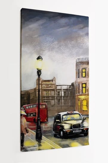 Obraz na płótnie HOMEPRINT, farby olejne, Big Ben, scena rodzajowa, miasto, Londyn, Anglia, Wielka brytania 50x100 cm HOMEPRINT