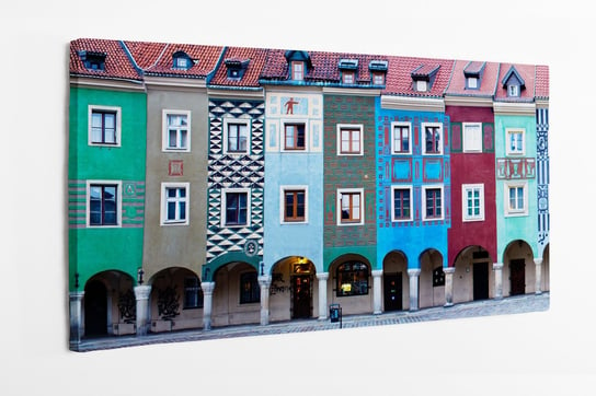 Obraz na płótnie HOMEPRINT, Fasad domów, stary Poznań, Polska ,miasto, kolorowe domy 100x50 cm HOMEPRINT