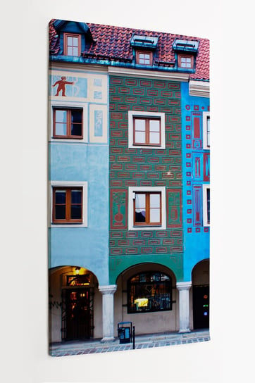 Obraz na płótnie HOMEPRINT, Fasad domów, stary Poznań, Polska ,miasto, kolorowe domy 50x100 cm HOMEPRINT