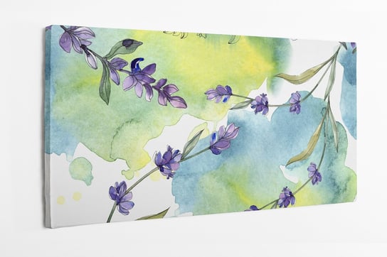 Obraz na płótnie HOMEPRINT, fioletowa lawenda na akwarelowym tle 100x50 cm HOMEPRINT