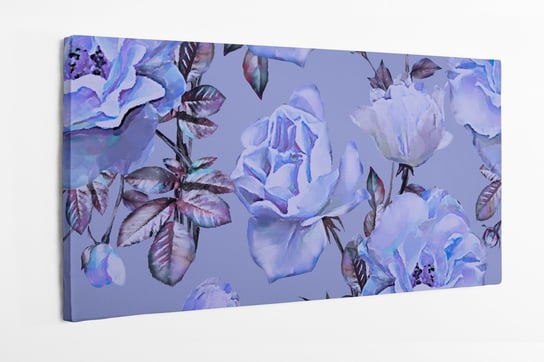 Obraz na płótnie HOMEPRINT, fioletowe kwiaty, róże, wzór, botanika 120x60 cm HOMEPRINT
