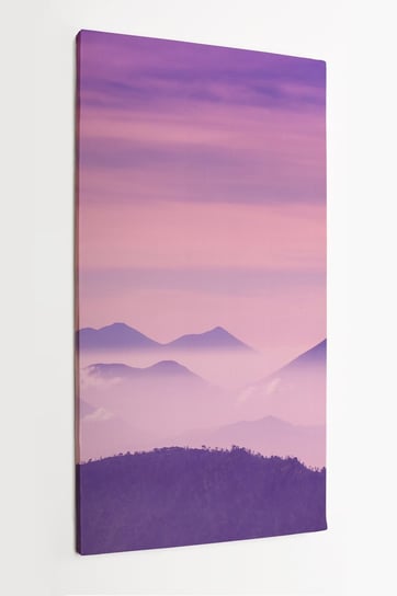 Obraz, na płótnie HOMEPRINT, fioletowy wschód słońca, góry, wulkany 50x100 cm HOMEPRINT