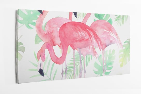 Obraz na płótnie HOMEPRINT, flamingi, różowe, ptaki 120x60 cm HOMEPRINT