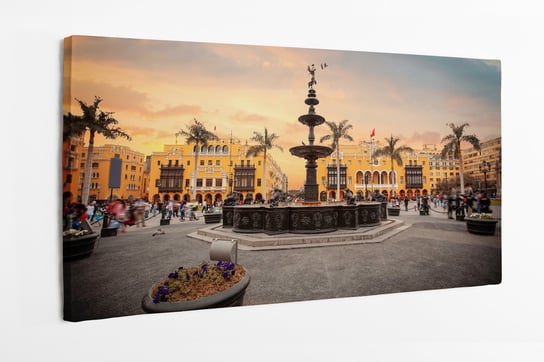 Obraz na płótnie HOMEPRINT, fontanna, panorama ,Lima, Peru 100x50 cm HOMEPRINT