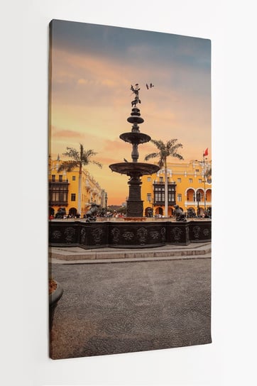 Obraz na płótnie HOMEPRINT, fontanna, panorama ,Lima, Peru 60x120 cm HOMEPRINT