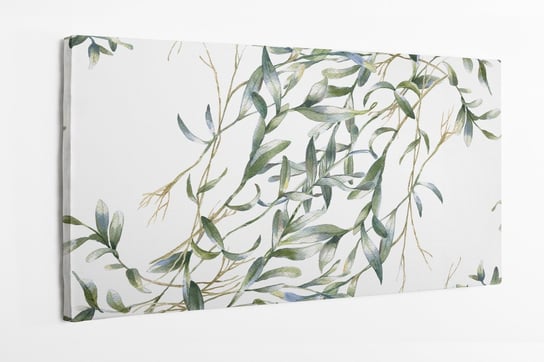 Obraz na płótnie HOMEPRINT, gałązki drzewa oliwnego, wzór, natura, liście 120x50 cm HOMEPRINT