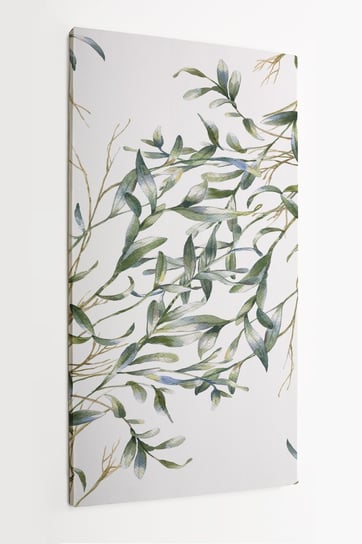 Obraz na płótnie HOMEPRINT, gałązki drzewa oliwnego, wzór, natura, liście 50x100 cm HOMEPRINT