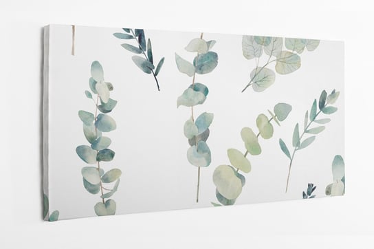 Obraz na płótnie HOMEPRINT, gałązki eukaliptusa, akwarele, rośliny, liście 140x70 cm HOMEPRINT