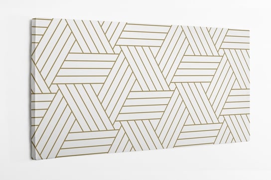 Obraz na płótnie HOMEPRINT, geometryczny złoty wzór na białym tle 100x50 cm HOMEPRINT