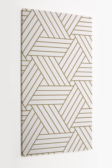 Obraz na płótnie HOMEPRINT, geometryczny złoty wzór na białym tle 60x120 cm HOMEPRINT