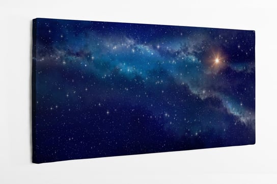 Obraz na płótnie HOMEPRINT, głęboka przestrzeń kosmiczna, głęboki kosmos, majestatyczne, niebieski, tajemniczy, ciała niebieskie 120x50 cm HOMEPRINT